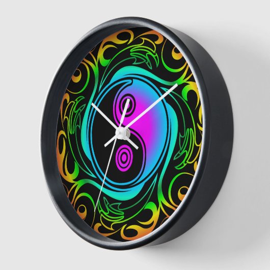 Yin Yang Psychedelic Rainbow Tattoo Uhr (Winkel)