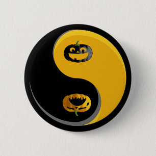 Yin Yang Pumpkins Button