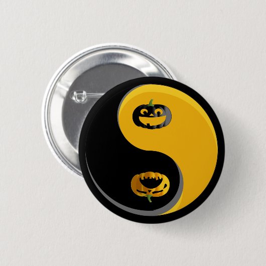 Yin Yang Pumpkins Button (Vorne & Hinten)