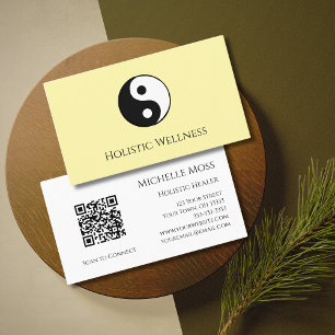 Yin Yang QR Code Holistic Healer Wellness Visitenkarte