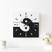 Yin yang quadratische wanduhr (Zuhause)