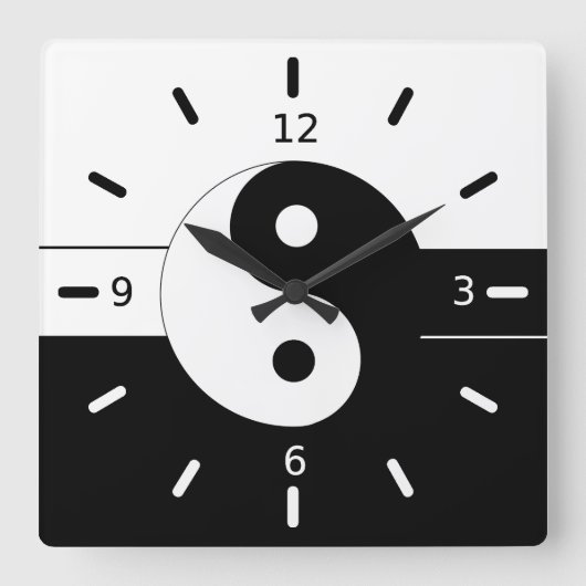 Yin yang quadratische wanduhr (Vorderseite)