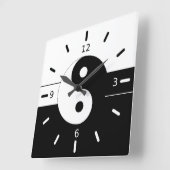 Yin yang quadratische wanduhr (Winkel)