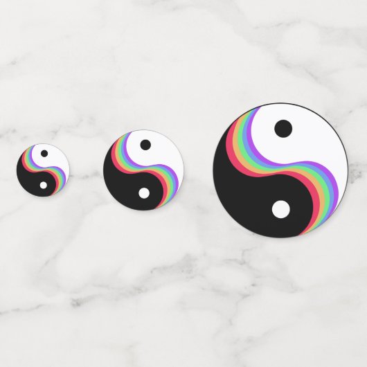 Yin Yang Rainbow Konfetti (Vorderseiten)