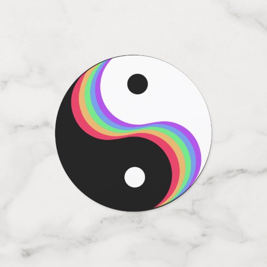 Yin Yang Rainbow Konfetti (Klein Vorderseite)