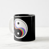 Yin Yang Rainbow Zweifarbige Tasse (Vorderseite Links)