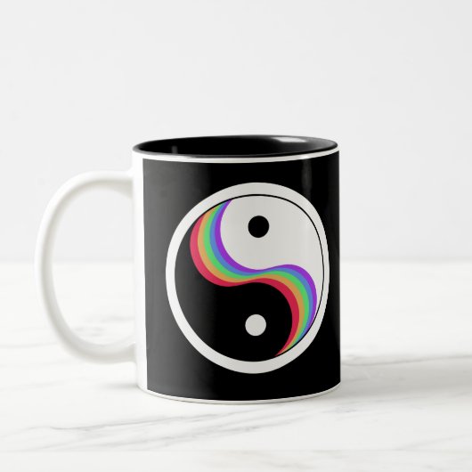 Yin Yang Rainbow Zweifarbige Tasse (Links)