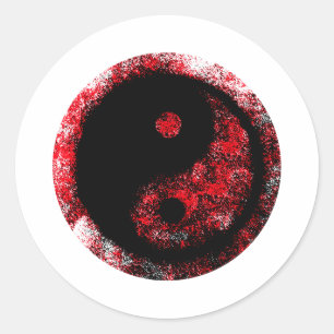 Yin Yang Red Black The MUSEUM Zazzle Geschenke Runder Aufkleber