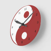 Yin Yang Red und White Symbol Clock Runde Wanduhr (Winkel)