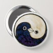 Yin Yang riesiges Harmonie-Abzeichen Tauben Button (Vorne & Hinten)
