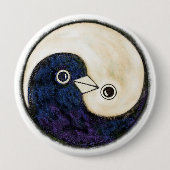 Yin Yang riesiges Harmonie-Abzeichen Tauben Button (Vorderseite)
