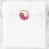 Yin Yang rosa Blumen Runder Aufkleber (Tasche)