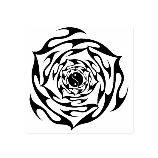 Yin Yang Rose Art Briefmarke Gummistempel (Prägung)