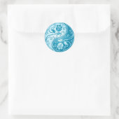 Yin Yang Rose, blau Runder Aufkleber (Tasche)