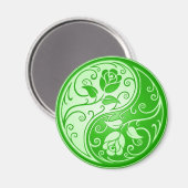 Yin Yang Rose, grün Magnet (Vorderseite/Rückseite)