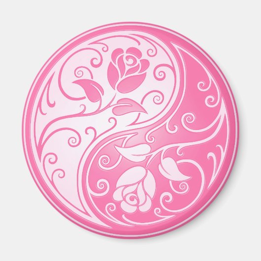 Yin Yang Rose, rosa Magnet (Vorne)