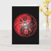 Yin Yang Rose, rot und schwarz Karte (Gelbe Blume)