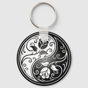 Yin Yang Rose Schlüsselanhänger