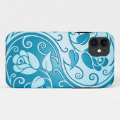 Yin Yang Rosen, blau Case-Mate iPhone Hülle (Rückseite (Horizontal))