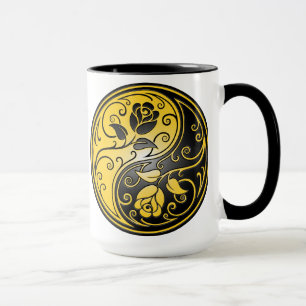 Yin Yang Rosen, Gelb und Schwarzes Tasse