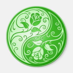 Yin Yang Rosen, grün Magnet