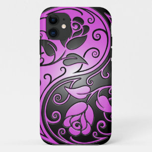 Yin Yang Rosen, lila und schwarz Case-Mate iPhone Hülle