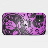 Yin Yang Rosen, lila und schwarz Case-Mate iPhone Hülle (Rückseite (Horizontal))