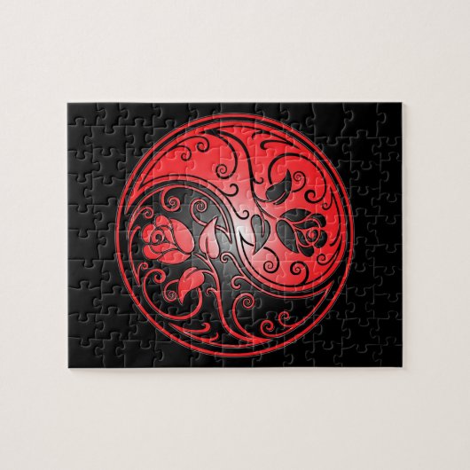 Yin Yang Rosen, Rot und Schwarzes Puzzle (Horizontal)