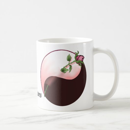 Yin Yang Rote Rose Kaffeetasse (Rechts)