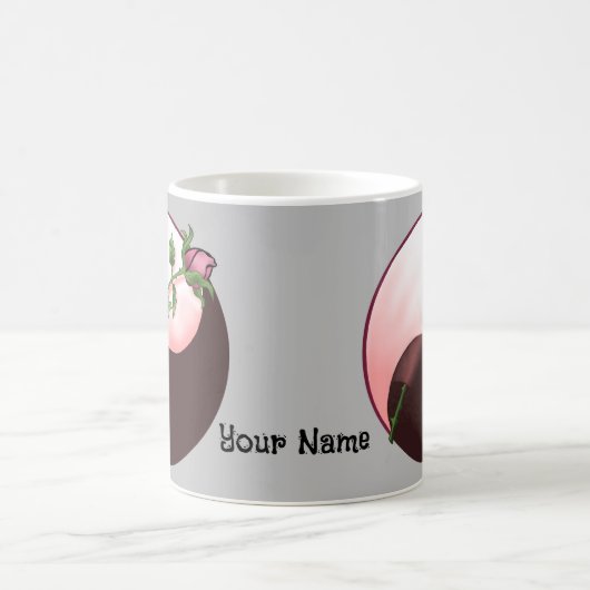 Yin Yang rote Rose Tasse (Mittel)