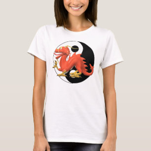 Yin-yang Roter Drache T-Shirt