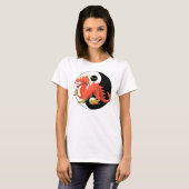 Yin-yang Roter Drache T-Shirt (Vorne ganz)