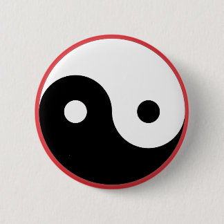 Yin Yang - Roter Hintergrund Button
