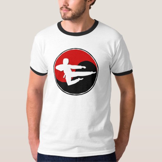 Yin Yang roter Karate TYP 1 T-Shirt (Vorderseite)