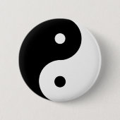 Yin Yang Round Symbol Schwarz-weiße Tanzformen Button (Vorderseite)