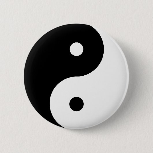 Yin Yang Round Symbol Schwarz-weiße Tanzformen Button (Vorderseite)