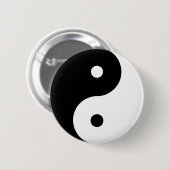 Yin Yang Round Symbol Schwarz-weiße Tanzformen Button (Vorne & Hinten)