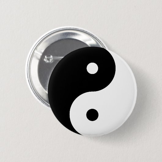 Yin Yang Round Symbol Schwarz-weiße Tanzformen Button (Vorne & Hinten)