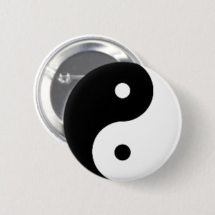 Yin Yang Round Symbol Schwarz-weiße Tanzformen Button