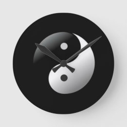 Yin Yang Runde Wanduhr