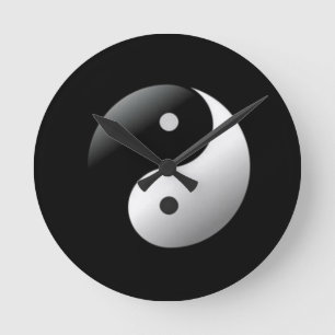 Yin Yang Runde Wanduhr