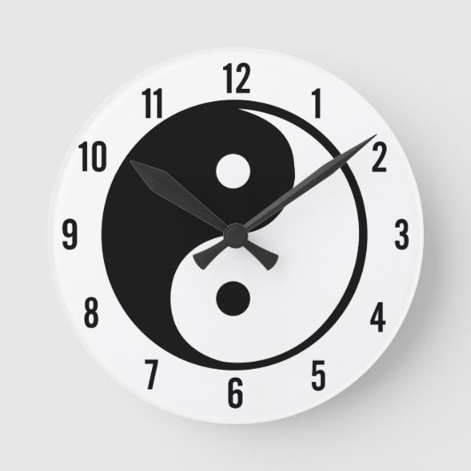Yin Yang Runde Wanduhr (Vorderseite)