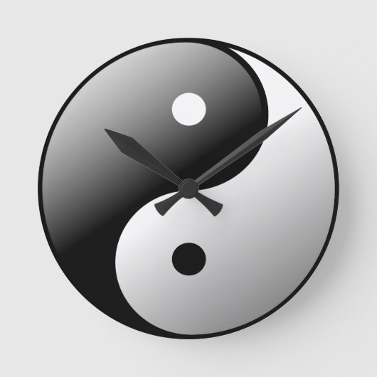 Yin Yang Runde Wanduhr (Vorderseite)
