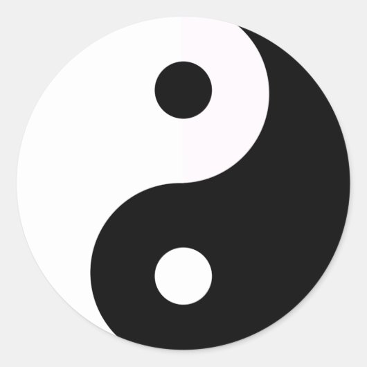 Yin Yang Runder Aufkleber (Vorderseite)