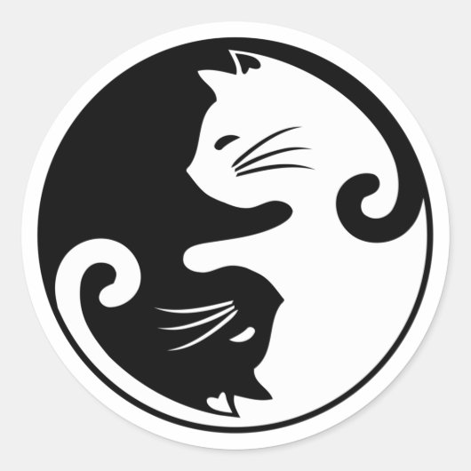 Yin Yang Runder Aufkleber (Vorderseite)