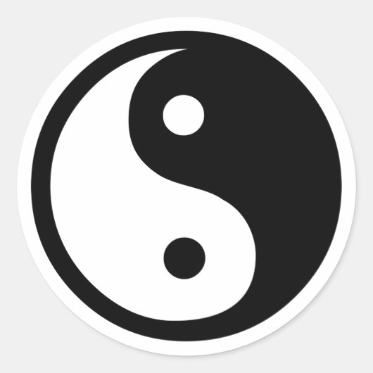 Yin Yang Runder Aufkleber (Vorderseite)