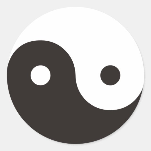 Yin Yang Runder Aufkleber (Vorderseite)