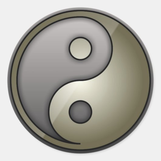 Yin Yang Runder Aufkleber (Vorderseite)