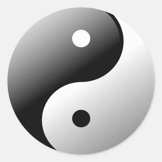 Yin Yang Runder Aufkleber (Vorderseite)