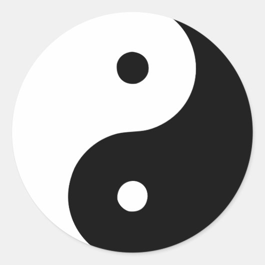 Yin Yang Runder Aufkleber (Vorderseite)